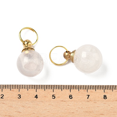 Natural Rose Quartz Openable Perfume Bottle Pendants LS-G-A026-02B-01-1
