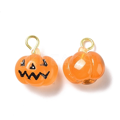 Halloween Pumpkin Opaque Resin Charms LS-RESI-B010-02-1