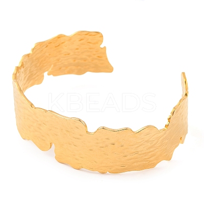 304 Stainless Steel Open Cuff Bangles for Women BJEW-G711-01A-G-1