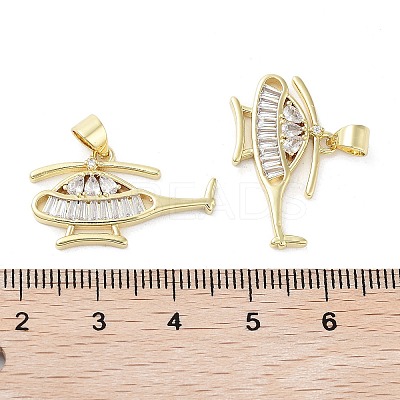Rack Plating Helicopter
 Brass Micro Pave Cubic Zirconia Pendants KK-E102-16G-1
