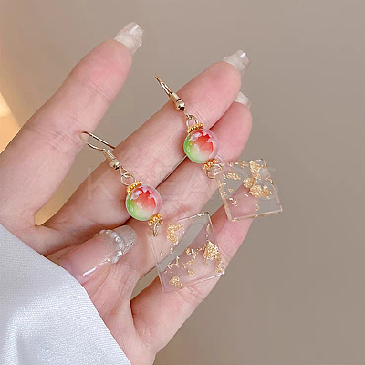 100Pcs 2 Colors Spray Painted Resin Connector Charms FIND-AR0003-09-1