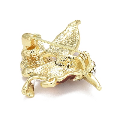 Bird Enamel Pin with Rhinestone LS-JEWB-A004-18G-B-1