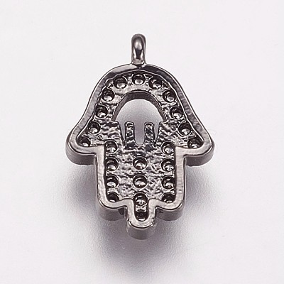 Brass Cubic Zirconia Charms KK-P134-29-1