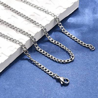 Tarnish Resistant Men's 304 Stainless Steel Curb Chain Necklaces STAS-O037-65P-1