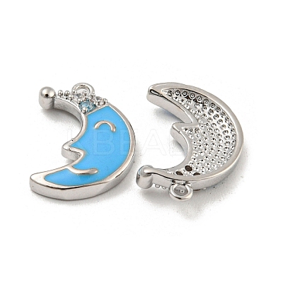 Brass Micro Pave Cubic Zirconia Pendants KK-P258-18P-1