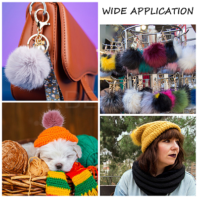 12Pcs 12 Colors Faux Fox Fur Soft Pompom Ball DIY-GL0005-45-1