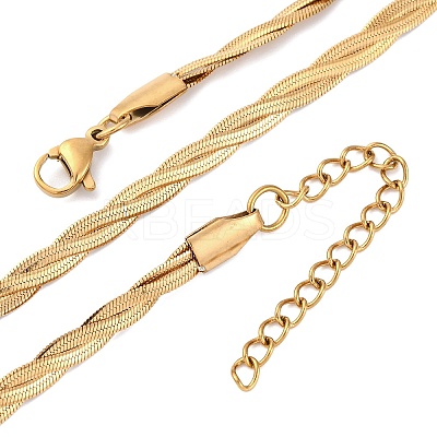 304 Stainless Steel Twisted Snake Chain Necklaces X-NJEW-Q013-08G-1