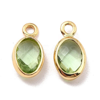 Eco-Friendly Brass with Glass Pendants X-KK-K268-01Q-1