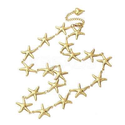 Beach 304 Stainless Steel Sea Animals Link Chain Necklaces for Women NJEW-G178-04G-03-1