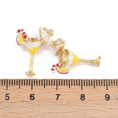 Brass Enamel Pendants X-KK-B157-20G-01-1