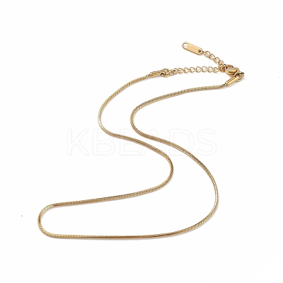 Ion Plating(IP) 304 Stainless Steel Round Snake Chain Necklace for Men Women NJEW-K245-012A-1