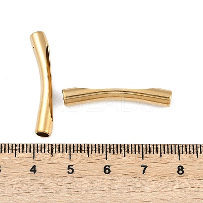 Ion Plating(IP) 202 Stainless Steel Curved Tube Beads STAS-Q336-08A-G-1