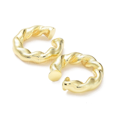 Rack Plating Brass Twist Rope Cuff Earrings for Women EJEW-G352-03G-1