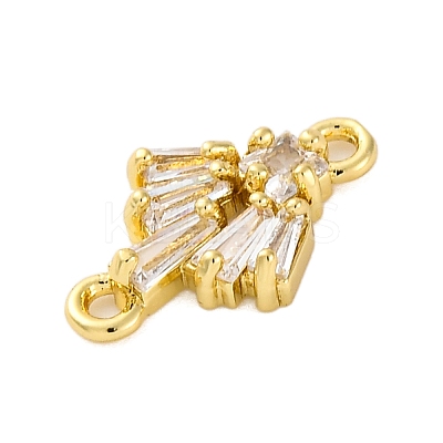 Brass Clear Cubic Zirconia Connector Charms/Links FIND-L019-07G-02-1