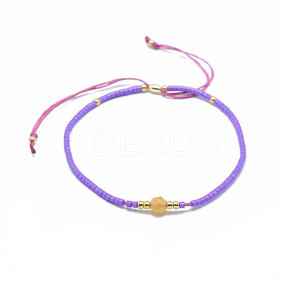 Adjustable Natural Yellow Aventurine Braided Bead Bracelets BJEW-F391-A17-1
