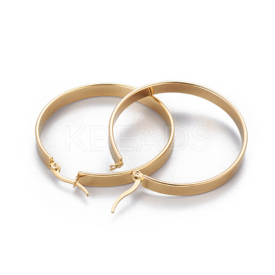 304 Stainless Steel Big Hoop Earrings EJEW-F219-01B-G-1