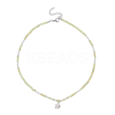 Brass Clover Pendant Necklace NJEW-JN04325-02-1