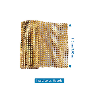 Plastic 24 Rows Rhinestone Mesh Wrap Roll AJEW-TA0001-09-1
