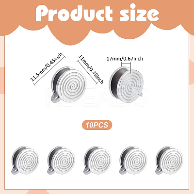 10Pcs 304 Stainless Steel Vortex Cuff Earrings EJEW-UN0002-76P-1