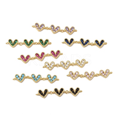 Rack Plating Brass Connector Charms KK-O142-59G-1
