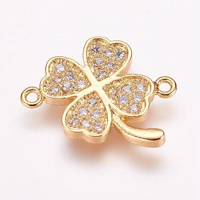 Brass Micro Pave Cubic Zirconia Links ZIRC-E118-13-1