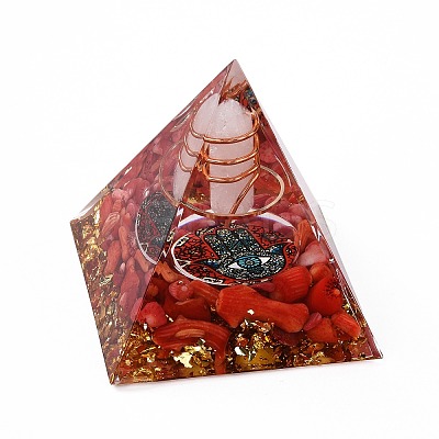 Resin Orgonite Pyramid Home Display Decorations G-PW0004-56A-02-1