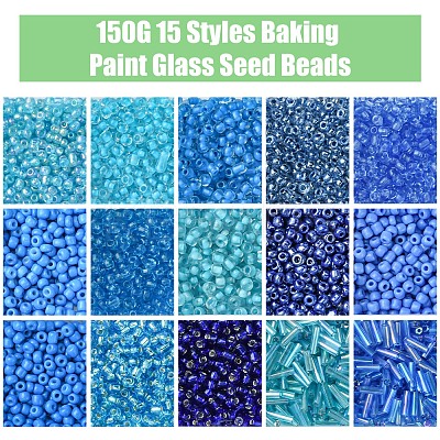 150G 15 Styles Baking Paint Glass Seed Beads SEED-FS0001-31A-1
