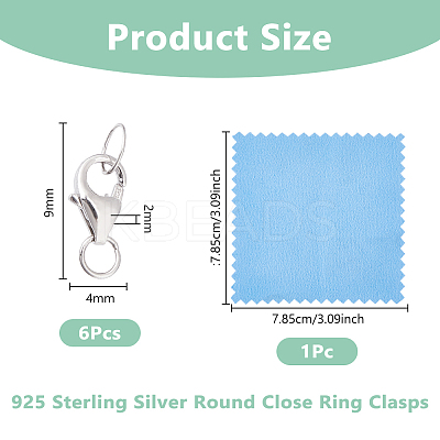 925 Sterling Silver Lobster Claw Clasps PALLOY-DC00030-1