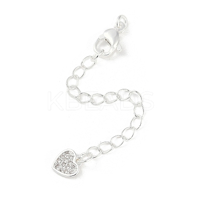 Brass Micro Pave Cubic Zirconia Ends with Chains KK-U043-03S-1