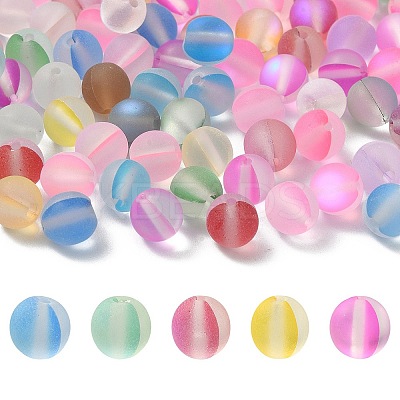 Transparent Frosted Glass Beads FGLA-YW0001-02A-1