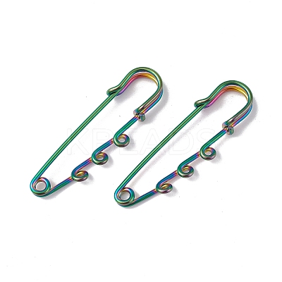 Ion Plating(IP) 304 Stainless Steel Safety Pins Brooch Findings STAS-I673-06MC-1
