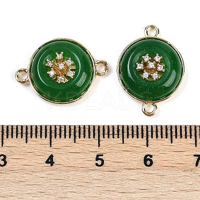 Dyed Natural White Jade Flat Round Links G-I375-08G-06-1