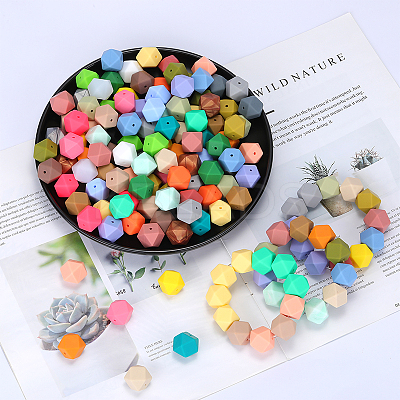 Hexagonal Silicone Beads SI-JX0020A-69-1