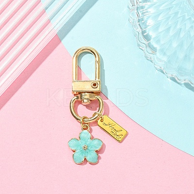 Alloy Enamel Flower Pendant Decorations HJEW-YW00002-1