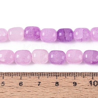 Baking Paint Crackle Glass Beads Strands DGLA-N019-01B-13-1