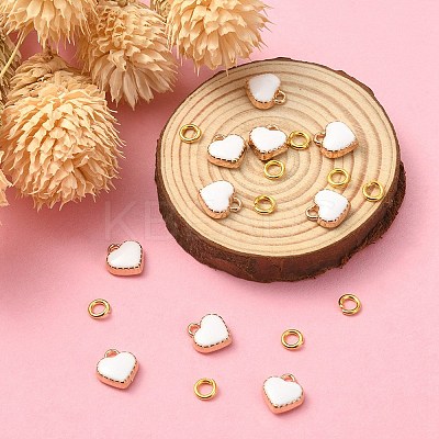 10Pcs Heart Alloy Enamel Charms ENAM-YW0002-92-1