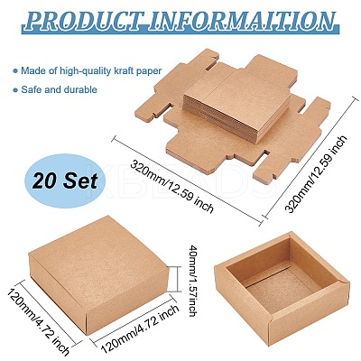 Kraft Paper Storage Gift Drawer Boxes LS-CON-WH0095-56D-1