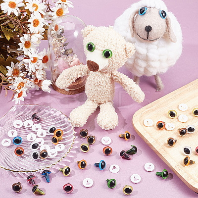 64Pcs 8 Colors Craft Resin Doll Eyes DOLL-GO0001-03-1