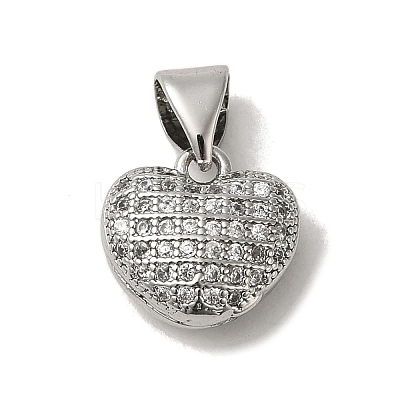 Brass Micro Pave Cubic Zirconia Charms KK-C058-06P-1