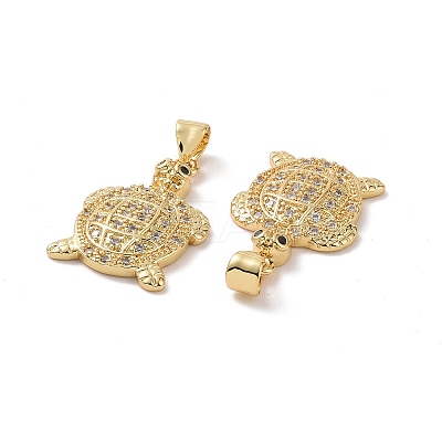 Brass Cubic Zirconia Pendants KK-G453-14G-1