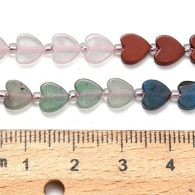 5 Styles Cherry Quartz Glasss & Natural Green Aventurine & Apatite & Rose Quartz & Red Jasper Beads Strands G-F811-A02-01-1