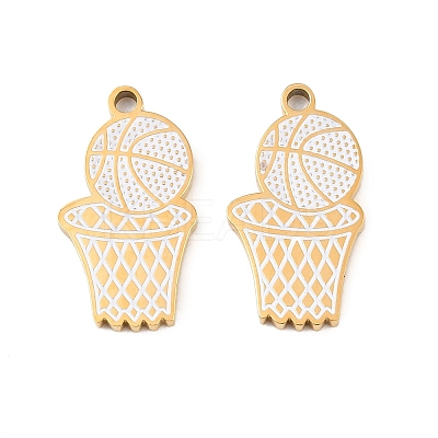 304 Stainless Steel Enamel Pendants STAS-Z190-07G-04-1