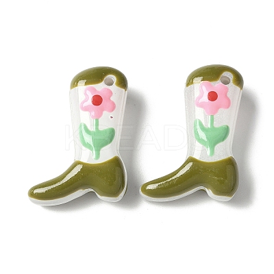 Painted Glass Beads Enamel Beads X1-BLOW-D300-01G-1