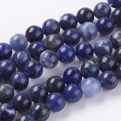 Natural Sodalite Beads Strands X-G-G515-8mm-07-1