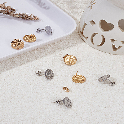 8Pcs 2 Colors 304 Stainless Steel Stud Earring Findings STAS-LP0004-76-1