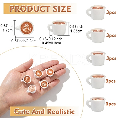 15Pcs 5 Styles Opaque Resin Drink Pendants FIND-YW0007-46-1