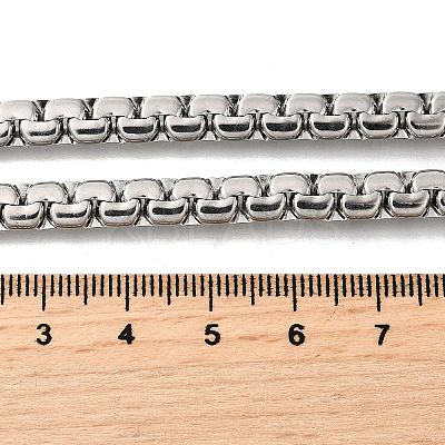 201 Stainless Steel Box Chain Necklaces for Men STAS-V011-01B-P-1-1