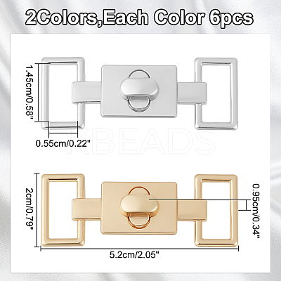 12Pcs 2 Colors Alloy Twist Lock Clasps FIND-WR0010-50-1