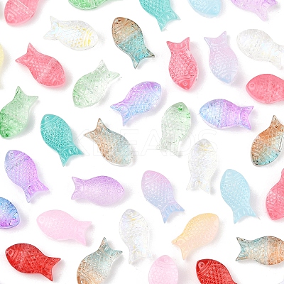50Pcs Transparent Spray Painted Glass Beads GLAA-FS0002-06E-1