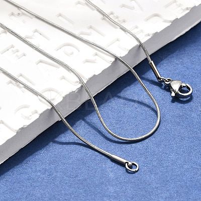 Tarnish Resistant Trendy Men's 304 Stainless Steel Snake Chain Necklaces NJEW-M065-A-01-1